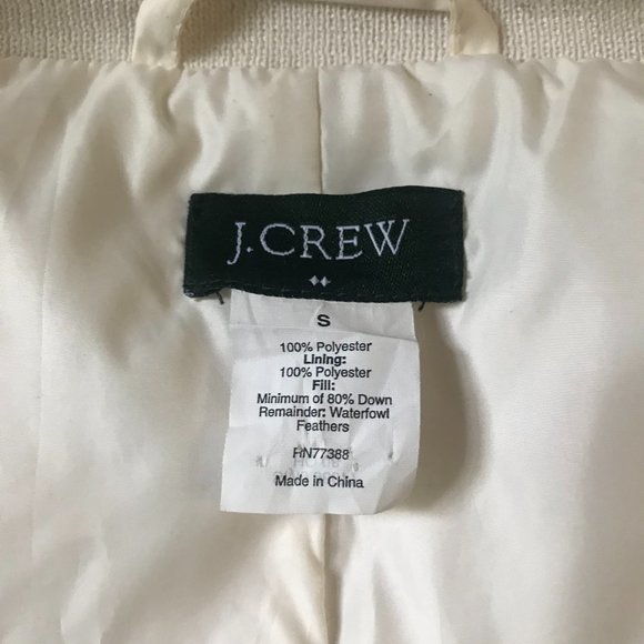 J. Crew Creamy White Quilted Down Zip + Snap Puffer Vest, Size S - Picture 6 of 13